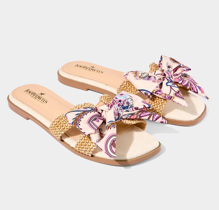 Actual product image Joe Browns Paisley Bow Woven Sole Sliders (38)