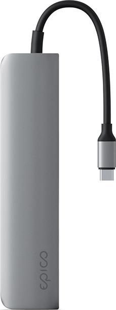 Actual product image Epico 6in1 Aluminium Hub 8K with USB-C connector - space grey (6 Ports)