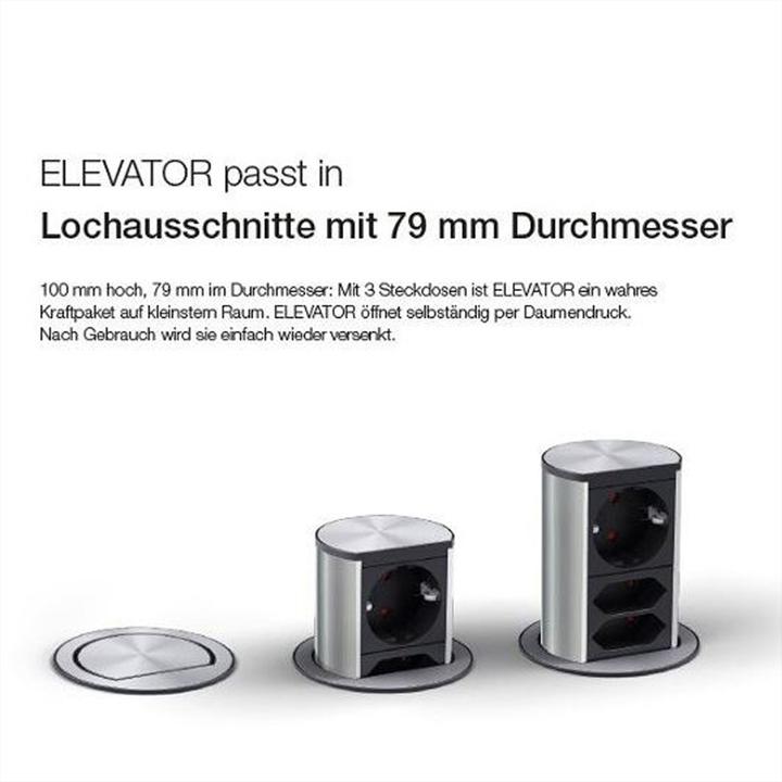 Produktbild Bachmann elevator 1x schutzkontakt 1x cat6 1x usb 3.0 edelstahl (1 x, USB, CEE 7/3, 0.50 m)