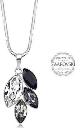 Levien Necklace with four dark Navette crystals (L)