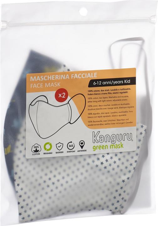 Actual product image Kanguru Green protective mask for boys (2 pcs) (No official protection class, 2 x)