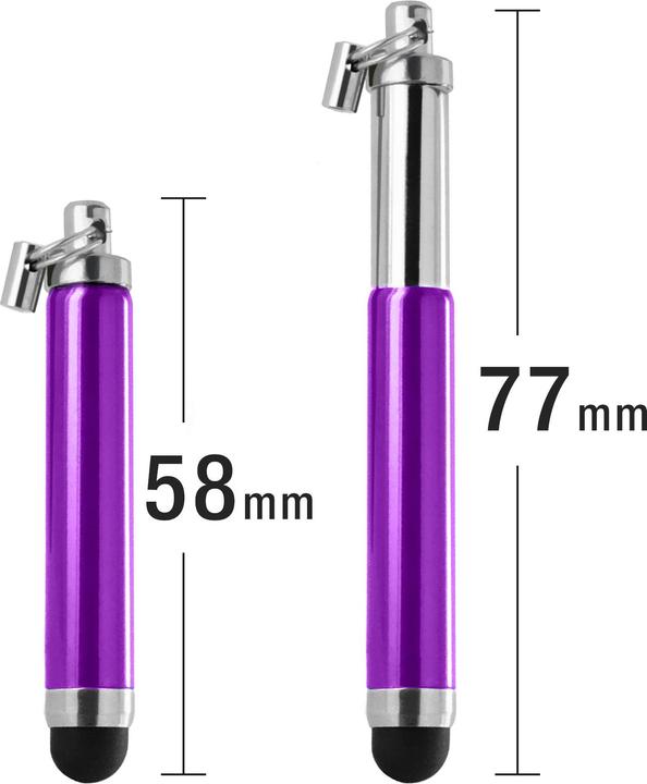 Actual product image Avizar Universal purple retractable touchscreen stylus - 3.5mm jack plug