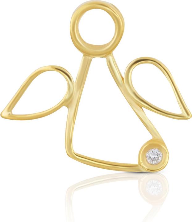 Muau angel pendant yellow gold750 diamond 0.0075ct. 13x15mm (750/18K Gelbgold)