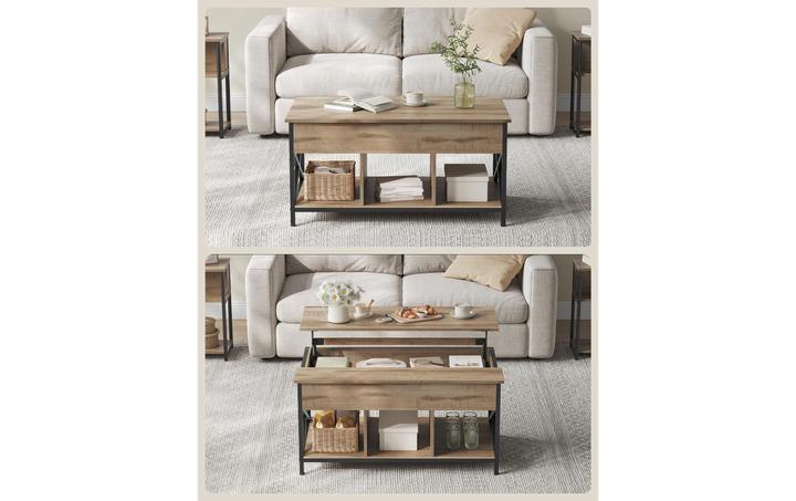 Produktbild Vasagle Couchtisch hellbraun 95,0 x 60,0 x 48,0 / 62,0 cm