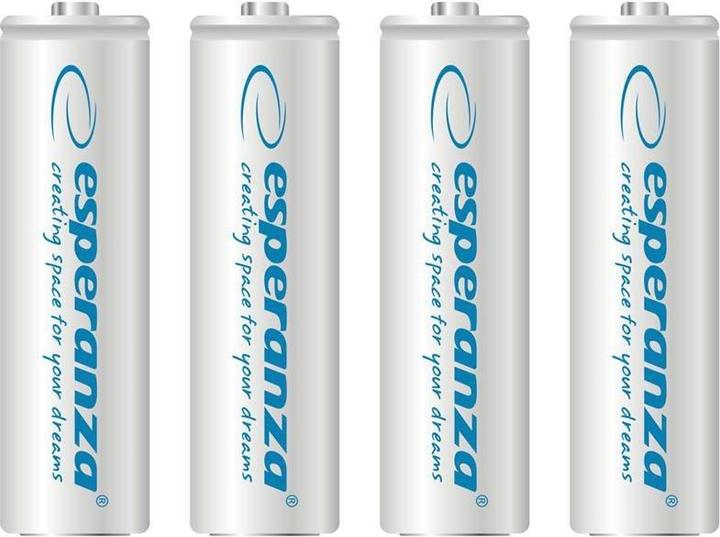 Produktbild Esperanza EZA104W Haushaltsbatterie Wiederaufladbarer Akku Nickel-Metallhydrid (NiMH) (4 Stk., AA, 2000 mAh)