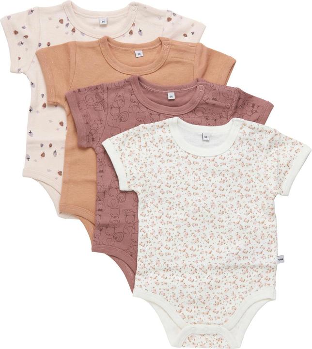 Pippi Kurzarm-Body 4er Set Burlwood Gr. 86 (86)