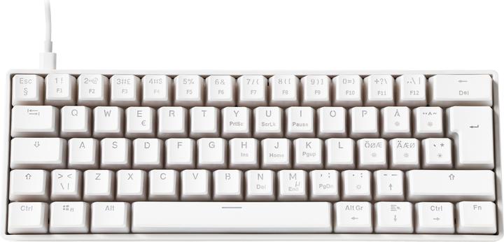 Produktbild Deltaco Mech 60% Keyboard Pudding Keycaps Hot swap RGB - Gaming Tastatur - Hvid (Kabelgebunden)
