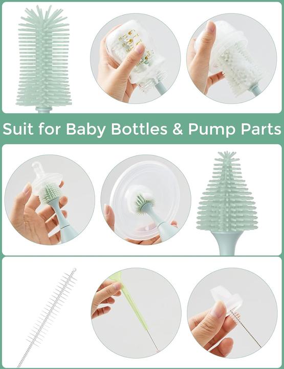 Actual product image Momcozy Flaschenbürsten-Set Push-Press GRN