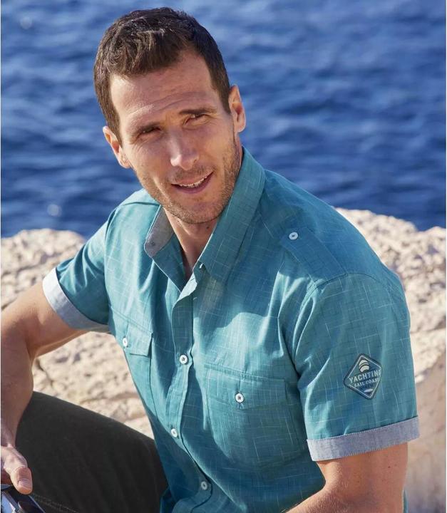 Immagine prodotto Atlas For Men Camicia estiva Yachting Sail Coast in popeline (3XL)