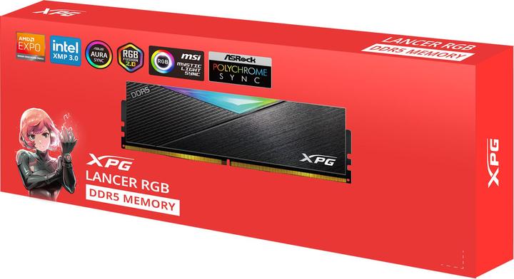 Productafbeelding Adata DIMM 48 GB DDR5-6800 (2x 24 GB) dual kit (zwart, AX5U6800C3424G-DCLARBK, XPG Lancer RGB) (2 x 24GB, 6800 MHz, DDR5 RAM, DIMM 288 pin)