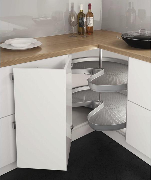 Produktbild Ninka Schwenkboden 3/4-Kreis - für Küchen Eckschrank ProArc KB 800mm, quarzgrau (1 Stk.)