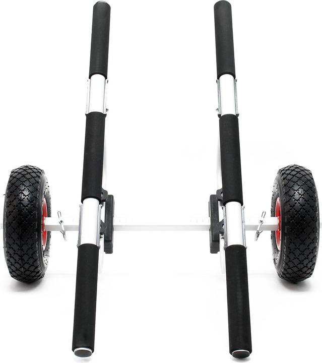Image du produit Wiltec Chariot de transport Alu 90kg pour Kayak Canoë avec Pneumatiques Ø26cm & Largeur réglable Sécuri