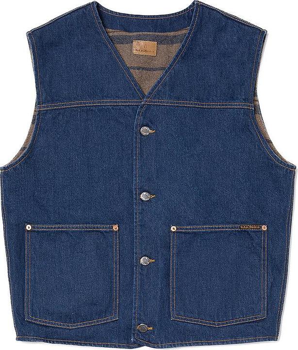 Nudie Jeans Gilet en jean HARRY RINSE (L)