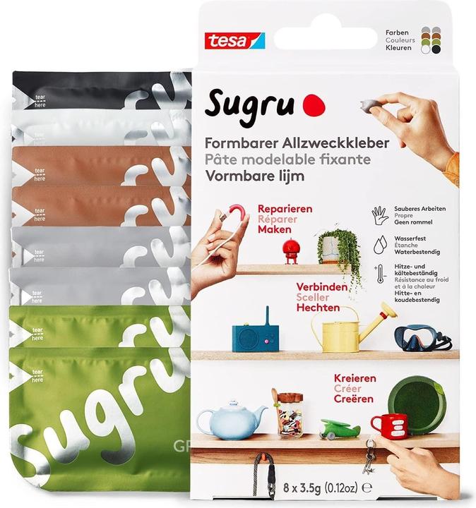 Immagine prodotto Sugru by tesa Sugru 8x adesivo modellabile per tutti gli usi, stucco adesivo versatile per decorare, incollare e (28 g)