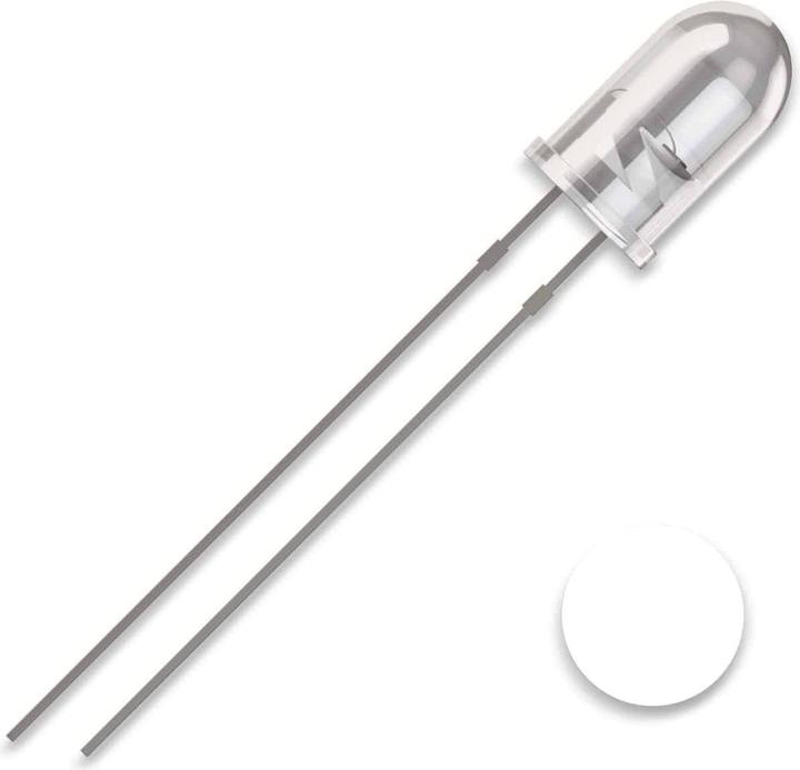 Immagine prodotto Quadrios 2111O182 LED al piombo bianco rotondo 5 mm 15000 mcd 25° 20 mA 3 V