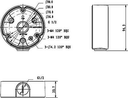Actual product image Dahua PFA135 surveillance camera accessories junction box (Mounting kit)