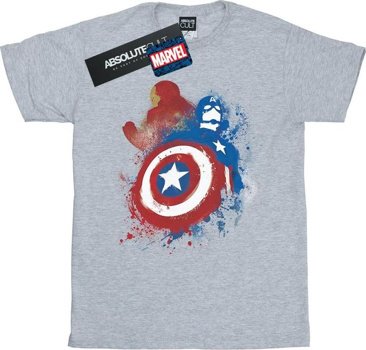 Captain America Civil War Painted Vs Iron Man TShirt (XL)