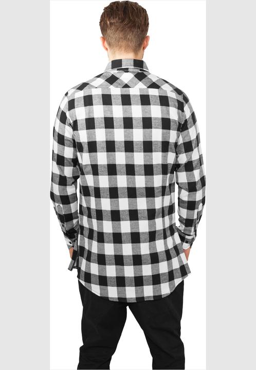 Immagine prodotto Urban Classics Camicia in flanella a quadri lunga con zip laterale (S)