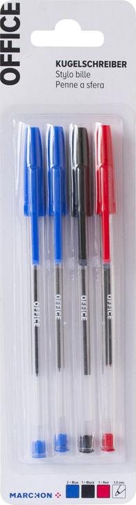 Actual product image Office Ballpoint pen (Blue, Red, Black, 4 x)