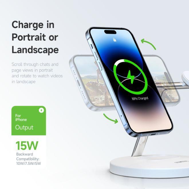 Actual product image Duzzona Wireless Charger W9 3 in 1 (15 W)