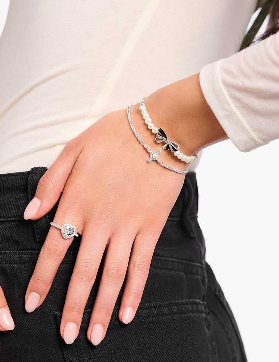 Immagine prodotto Thomas Sabo Bracciale Cross Romance (19 cm, Perla coltivata in acqua dolce, Argento 925)
