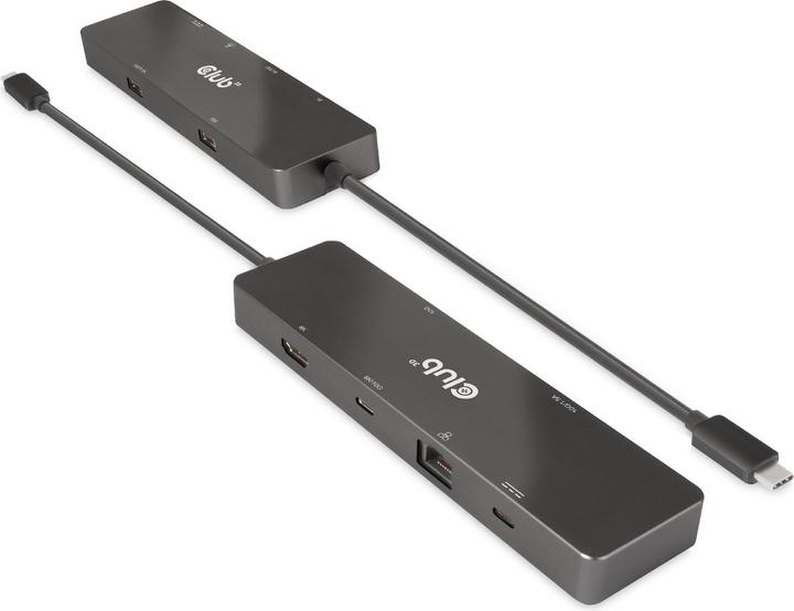 Productafbeelding Club 3D Club3D USB-C Dock > HDMI/USB-C(8K)/2xUSB/USB-C(PD100W)/RJ45 detailhandel (USB-C, 6 Havens)