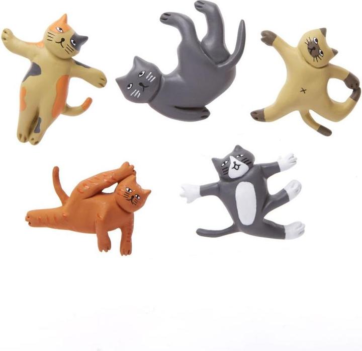 Actual product image Kikkerland Cat Yoga Magnets (5 x)