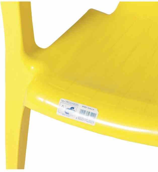 Actual product image ProGarden Stacking chair Sedia Baby 38x38x52 cm plastic in yellow (Child armchair)
