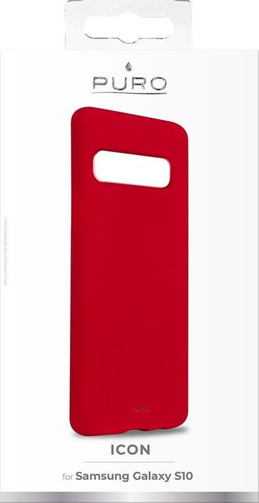 Produktbild Puro Icon Silikon Handyhülle mit Mikrofaser Innenfutter für Samsung Galaxy S10 6.1+, Rot (Samsung Galaxy S10+)