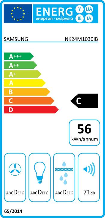 Energy Label Samsung NK24M1030IB/UR (Flat-screen hood)