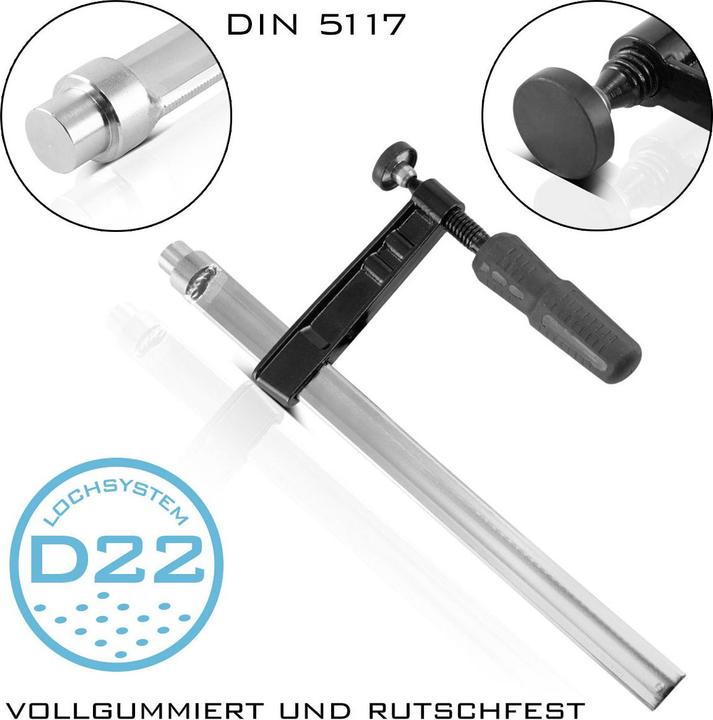 Produktbild Stahlwerk Spannzwinge für Schweisstische 80 x 300 mm mit D 22 mm Lochsystem (300 mm)