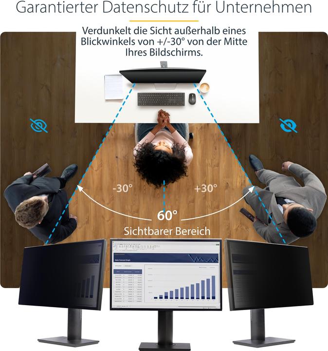 Image du produit StarTech COM 60,96cm 24 pouces 16:10 Moniteur d'ordinateur Filtre anti-regard Filtre suspendu/filtre (21.26", 16 : 10)