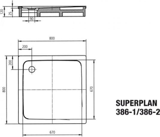 Actual product image Kaldewei Superplan 386-1 80x80cm