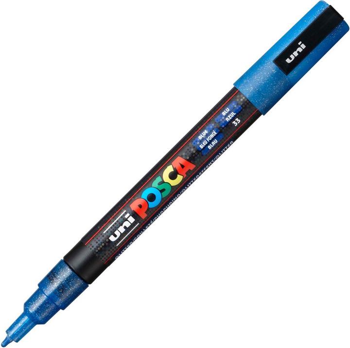Actual product image Posca Fine Marker PC-3M (Glitter Blue, 1.30 mm, 1 x)