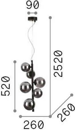 Image du produit Ideal lux PERLAGE G9 Suspension 6x ⌀260mm dimmable ambre blanc chaud 317793 (G9, 370 lm)