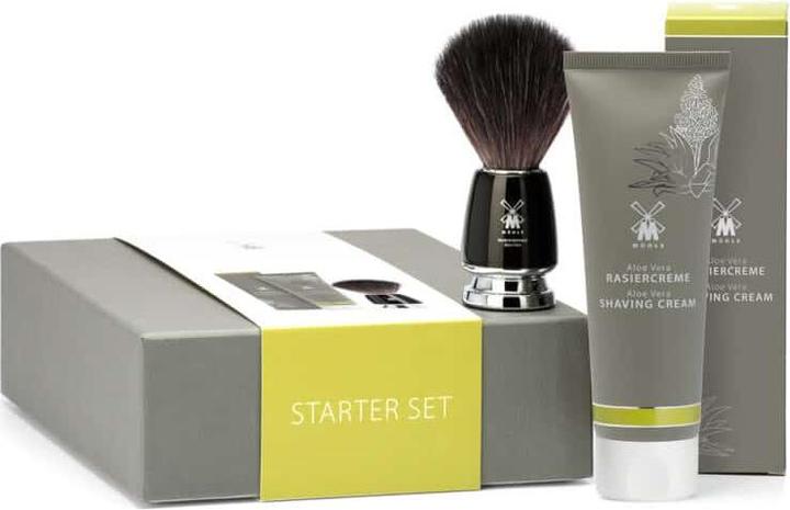 Actual product image Mühle Starter set with RYTMO Black Fibre (21 M 226) and shaving cream Aloe Vera (Shaving brush)
