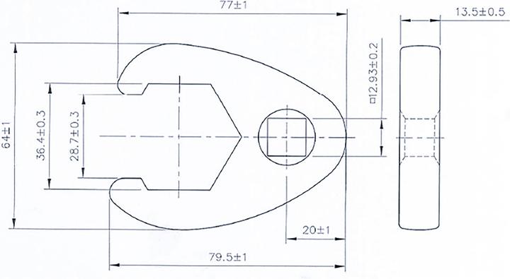 Actual product image BGS Crowfoot Spanner 12.5 mm (1/2") Drive 36 mm (36 mm)