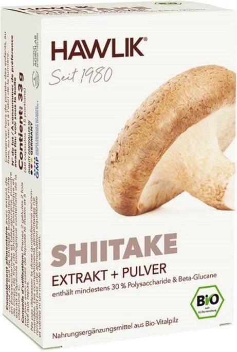Actual product image Hawlik Shiitake extract + powder capsule (60 Piece, Capsules, 57 g)