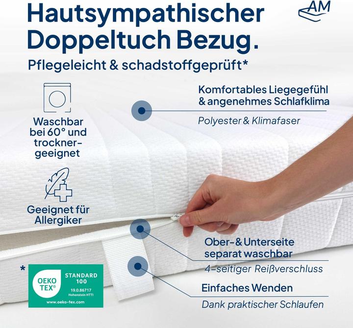 Produktbild AM Qualitätsmatratzen 7-Zonen Gelschaum (120 x 200 cm, Schaumstoffkern)