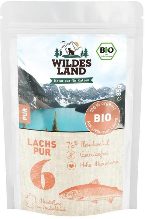 Wildes Land Wet Food Adult BIO Salmon PUR w. Salmon oil 85 g (Adult, 1 pcs., 90 g)