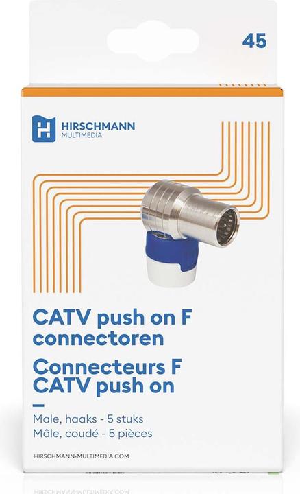 Produktbild Hirschmann QFA 5 Angled push-on quick F connector (Antennenkabel)