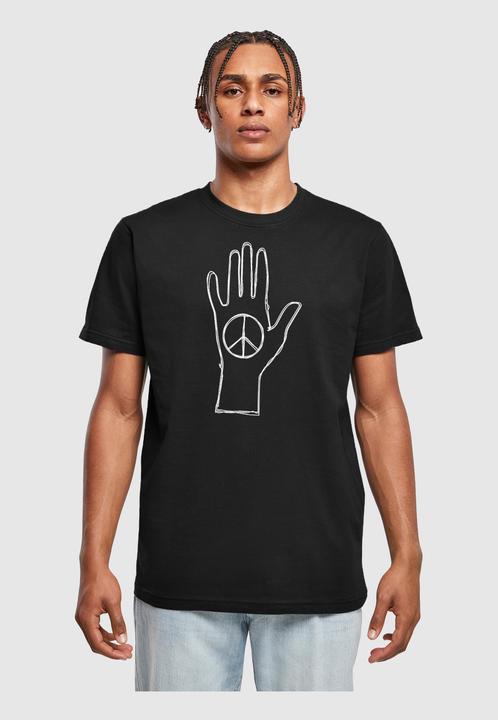 Immagine prodotto Merchcode Peace - Maglietta nera a collo tondo Scribble Hand - 161075 (L)