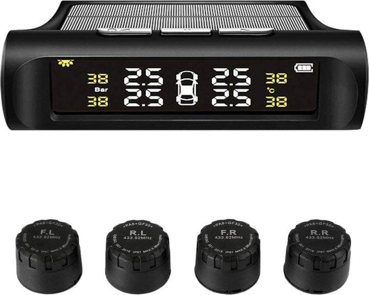 Produktbild JTI TPMS Drahtloses Reifendruckkontrollsystem, Solarzelle / USB