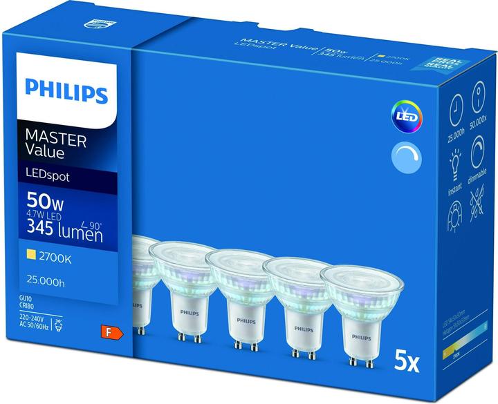Actual product image Philips Professional Master LED (GU10, 4.70 W, 345 lm, 1 x, F)