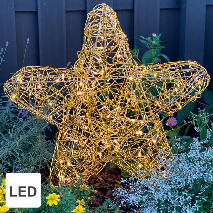 Produktbild Star Trading LED Outdoor-Leuchtstern,Sven, handgefertigt, gold, Ø 63cm