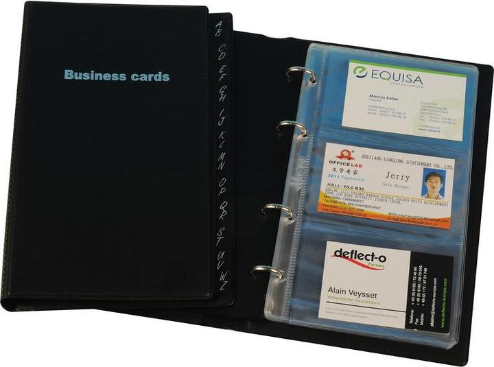Image du produit Dufco Reliure à anneaux pour cartes de visite, avec pochettes pointues (10,5 x 6,5 cm)
