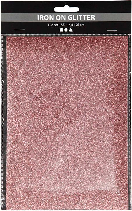 Creativ Company Opstrijkfolie Glitter Lichtrood, A5