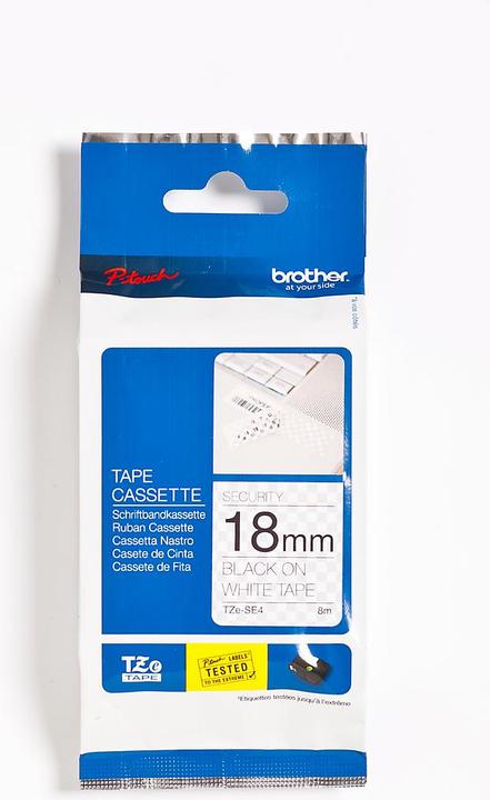 Actual product image Brother TZe-SE4 (1.80 cm, Black, White)