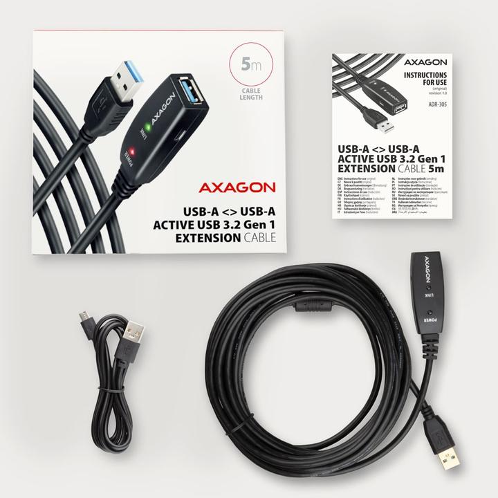 Produktbild Axagon USB A – USB A (5 m, USB 3.2 Gen 1)