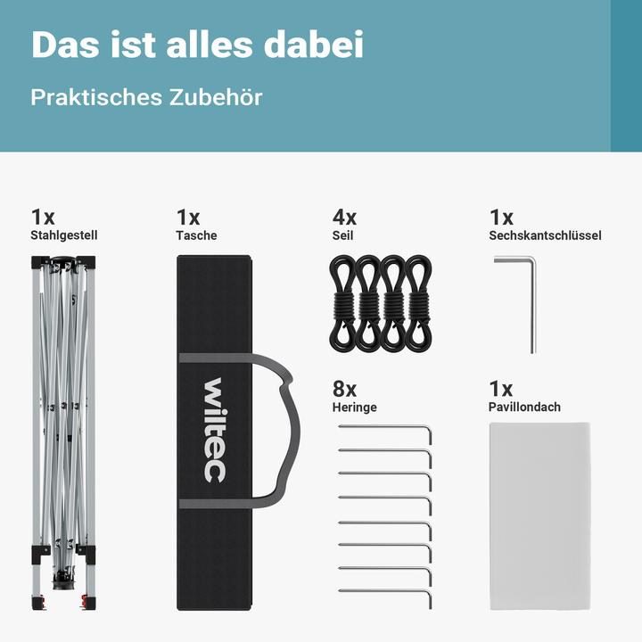 Produktbild Wiltec Faltpavillon (250 cm, 250 cm)